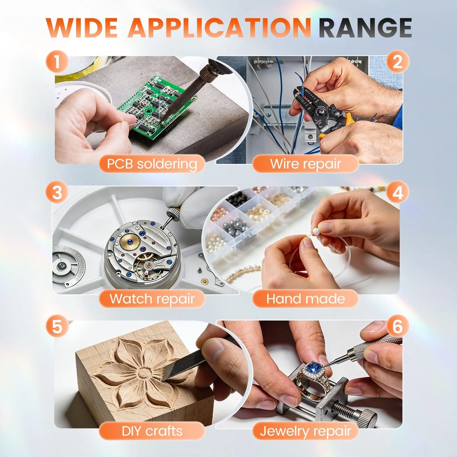 3 Hand Soldering Iron Stand Moto Clean Tool With Magnifying Glass Illuminated LED Alligator Clip Holder Clamp Helping Repair - view 3