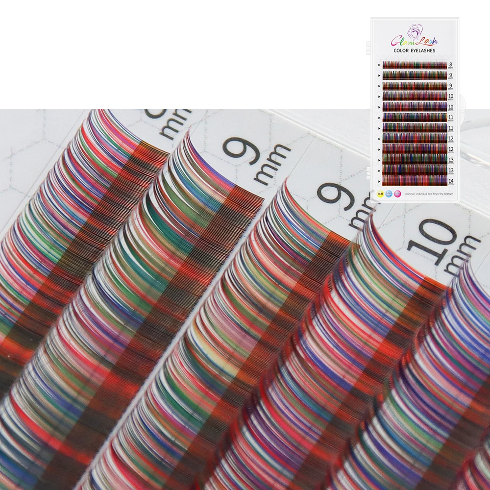 GLAMLASH Colored Individual False Eyelashes Natural Long