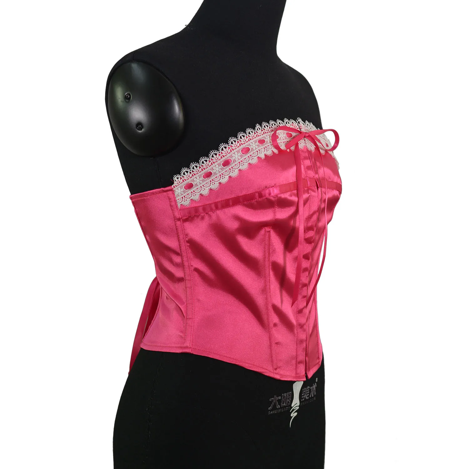 Corset Top Bustier For Women Overbust Satin Sexy Lace Up Corselet Brocade Vintage Style Corset