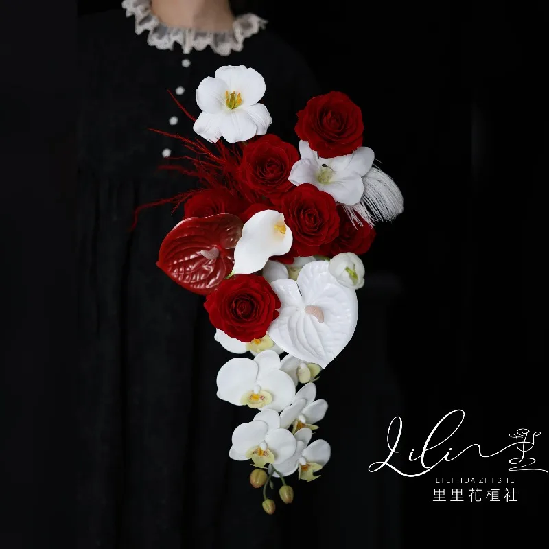 

Букет моделирование красная роза водопад свадебная фото букет помолвка свадебный сертификат фотографии имитация цветка