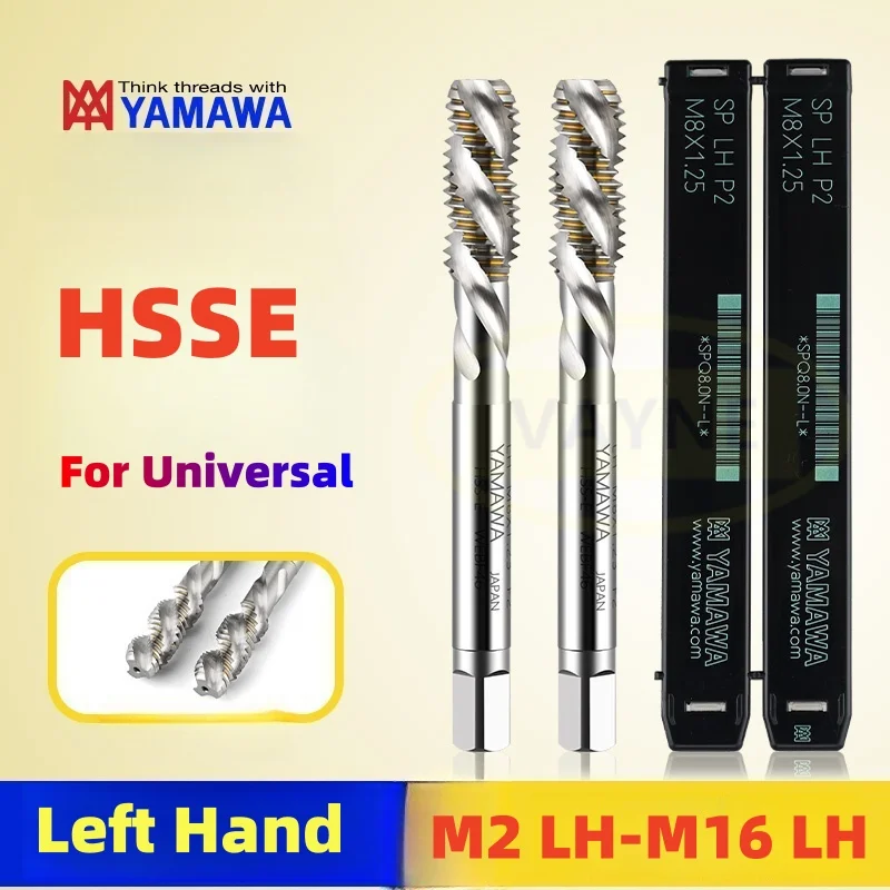 YAMAWA HSSE Metric Left Hand Spiral Fluted Tap Tin-Coating M2M2.3M2.6M3M4M5M6M7M8M9M10M12 M14 M16 Machine Screw Thread Taps