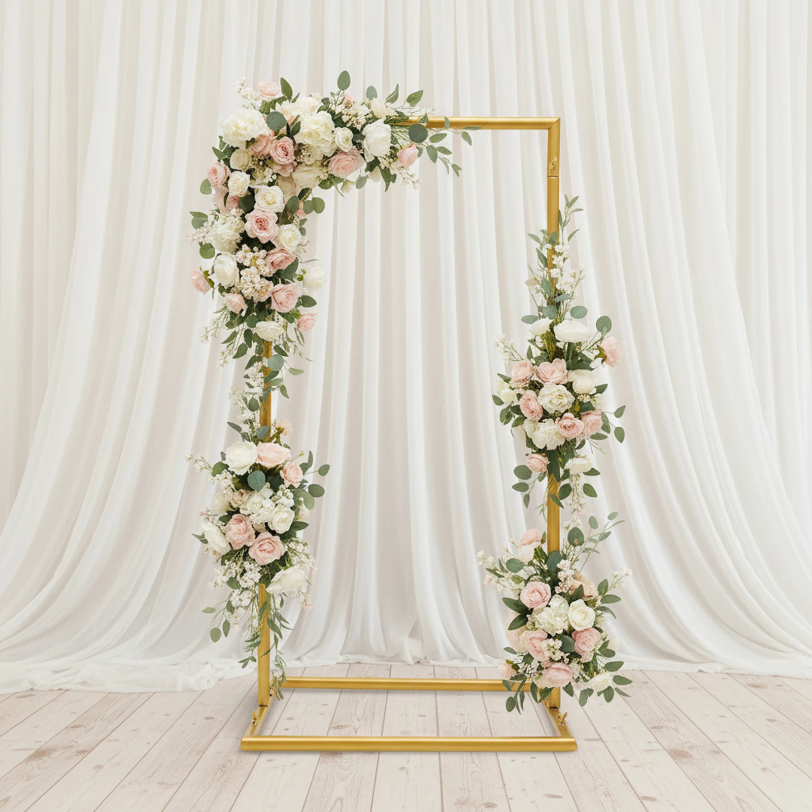 Gold Wedding Arch Stand 39.4 Inch, Steel Wedding Backdrop Arch, 22 lbs Load Capacity for Ceremony Party Garden