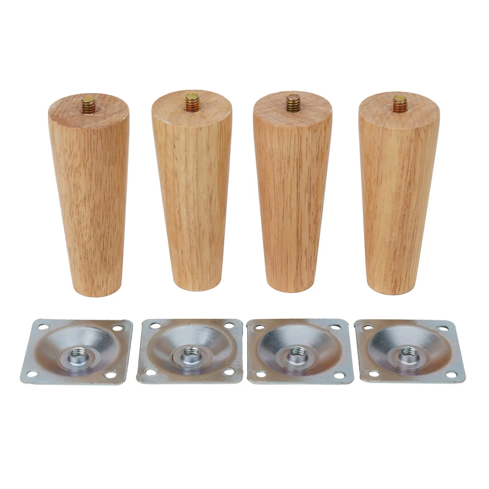 Hardware Furniture Casters Furniture Legs 10cm Gray Wood+iron 15cm 16 Screws. 4 Movable Legs 4 Protective Pads