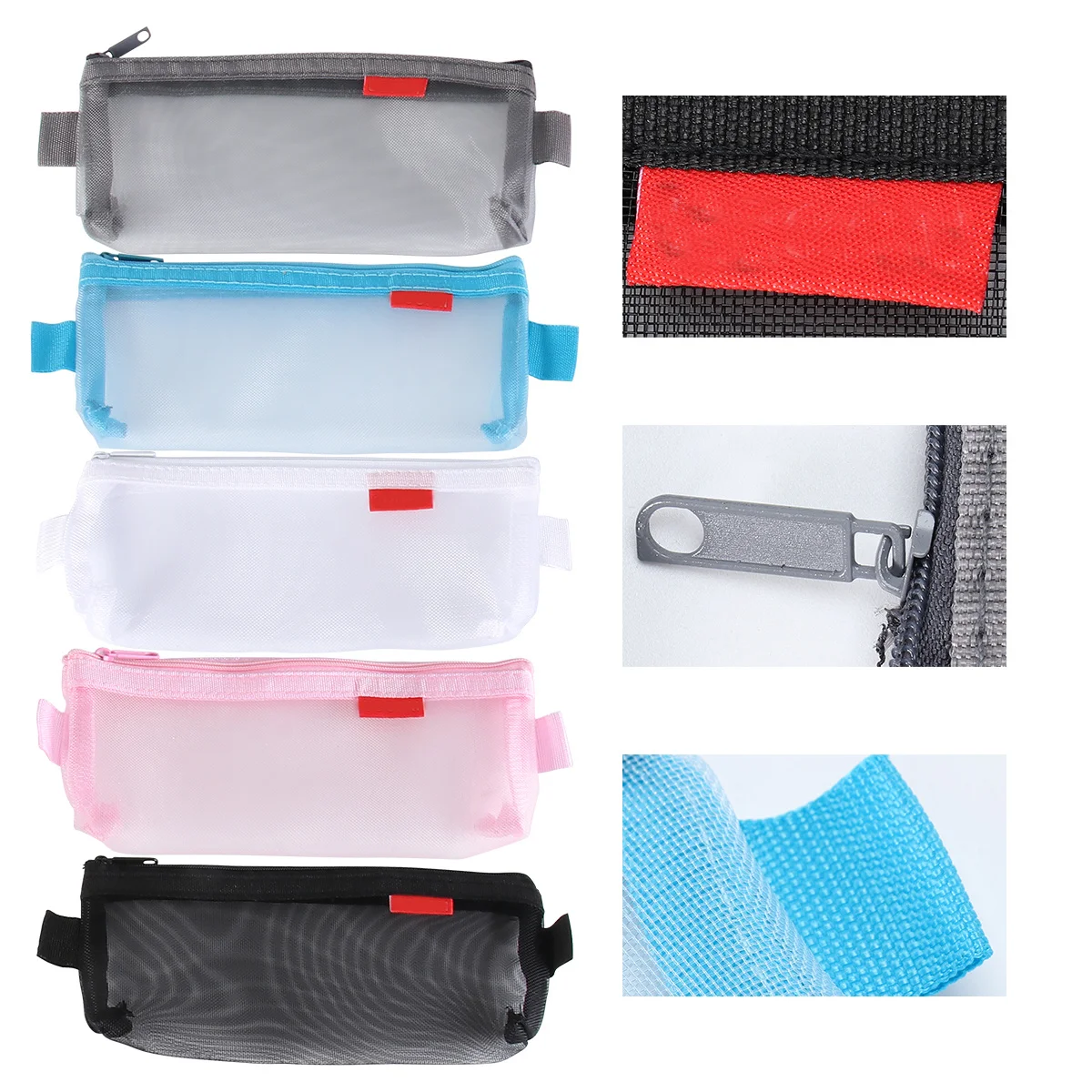 

5Pcs Creative Stationery Bag Transparent Pen Pouch Durable Practical for Writing Pens Stylus Transparent Pen Bag