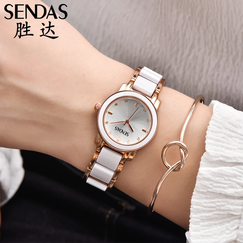 Watch For Women Luxury Fashion Quartz Wristwatches Imitation Ceramic Bracelet Casual Quartz Clock Women Gift Relogios Feminino