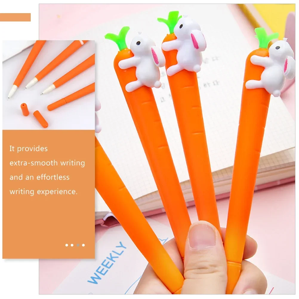 Pen Pens Ink Rabbit Carrot Easter Bunny Writing Cute Cartoon Animal Signature Funny Ballpoint Kawaii Basket Student 0.5Mm Bulk