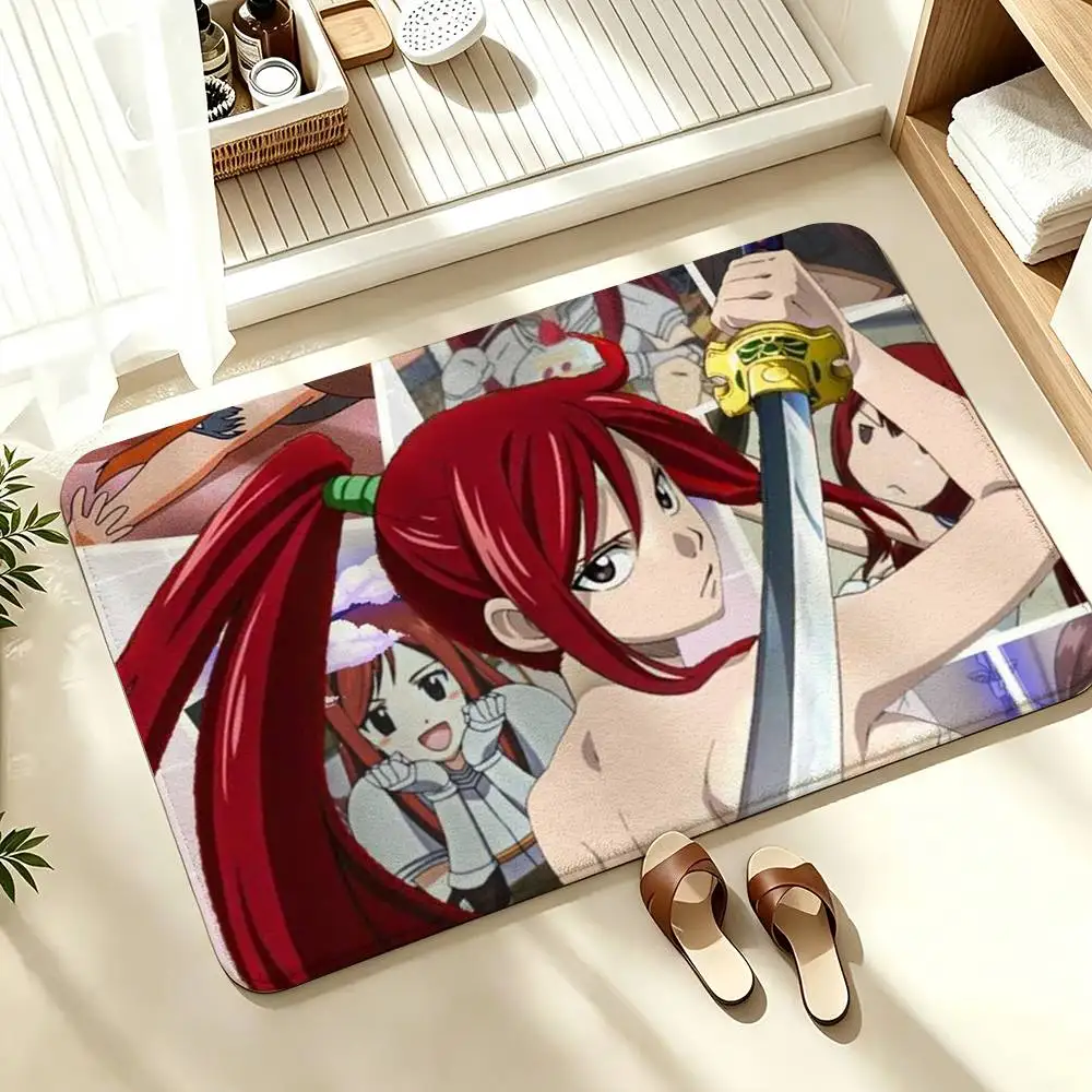 COOL F-Fairy Tail Erza Scarlet  Soft Absorbent Decorative Floor Mat for Bathroom Entryway Living Room