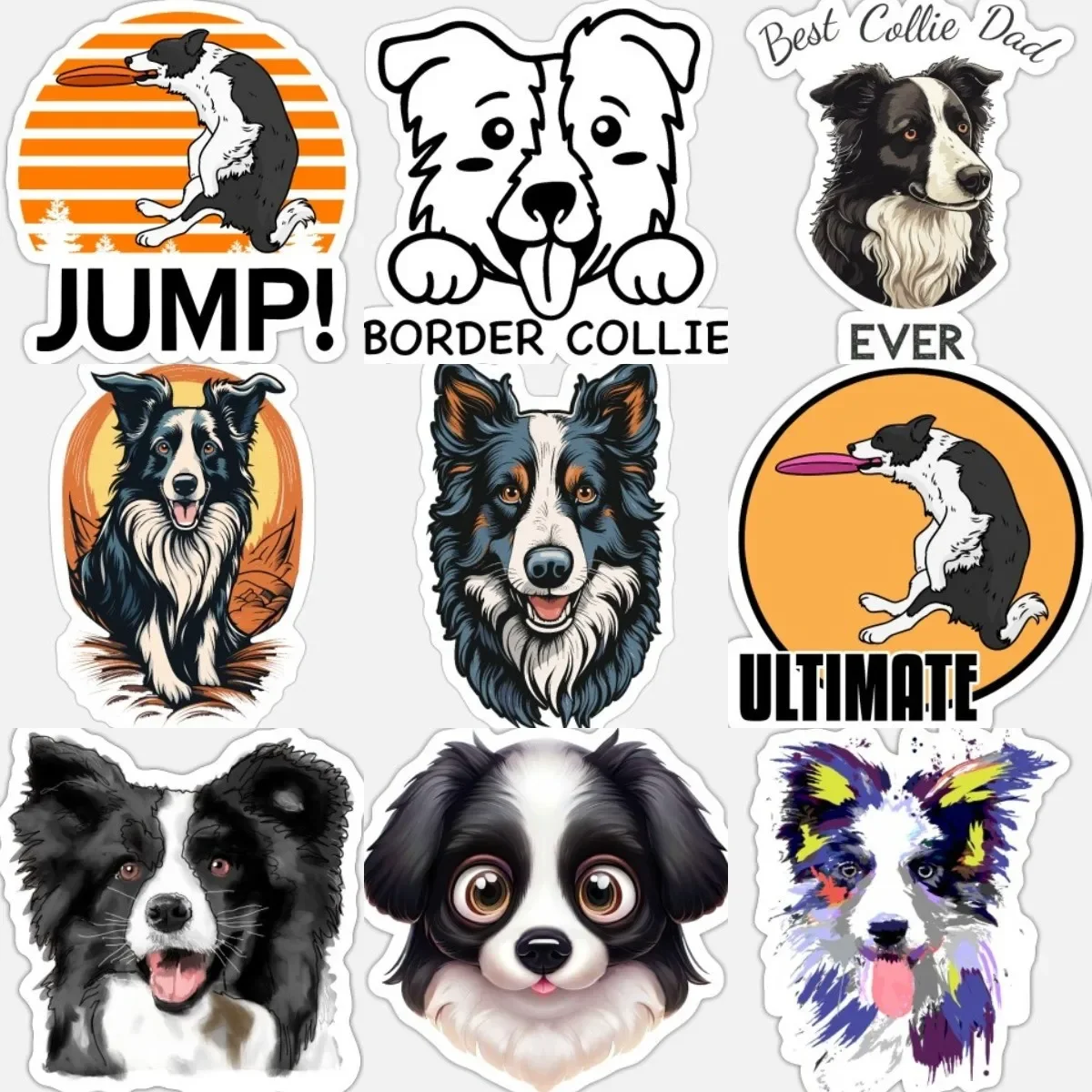

Border Collie Dog Cute Stickers Motorcycle Car Truck Window Bumper Bicycle Wall Room Table Helmet Off-road Box Decal Assecories