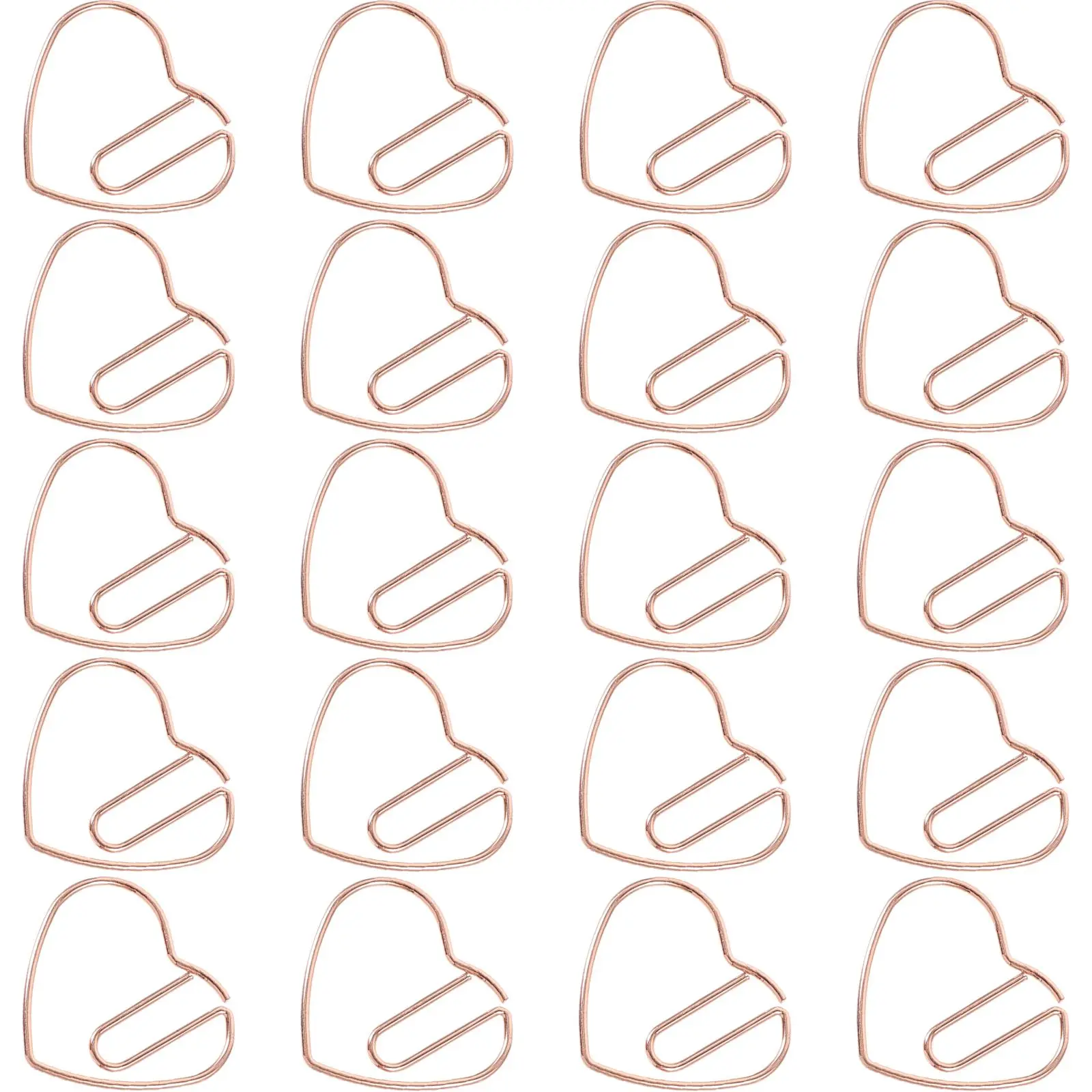 

50pcs Heart Shaped Paper Clips Golden Cute Small Metal Office School Supplies Gifts Decorative Craft Wedding Favor
