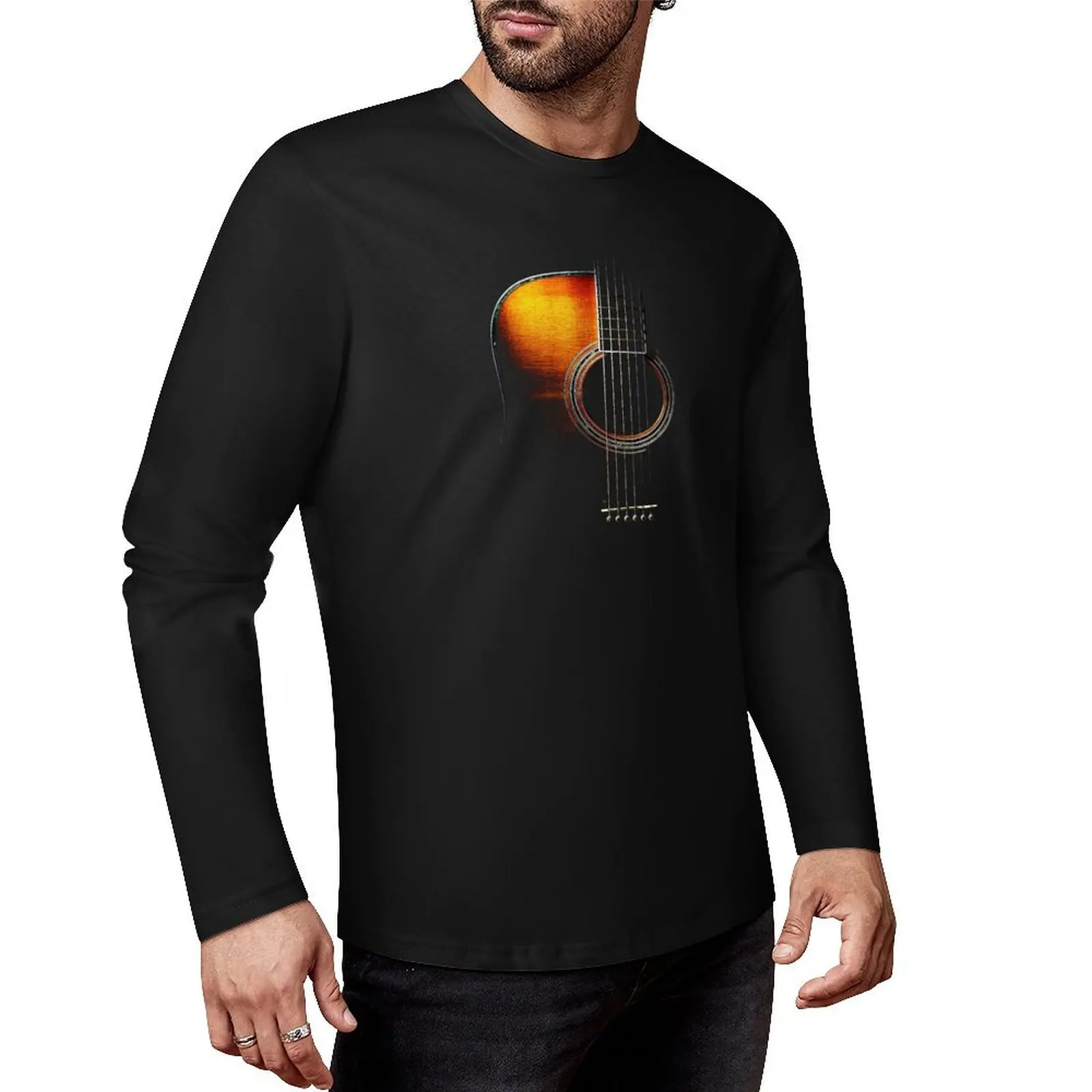 

Colour Acoustic Guitar Hi-Lite Long T-Shirt blank t shirts shirts graphic tees tshirts for men