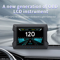 OBD + GPS HUD P22 Car OBD2 Head Up Display on Board Computer Car Auto Electronic Accessories Smart Gauge in Clinometer Detector