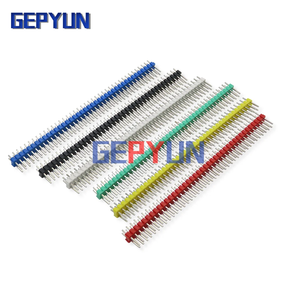 10PCS Multicolor 2.54mm 40Pin Male Double Row Pin Header Strip 6-Color for Arduino DIY High-quality NEW