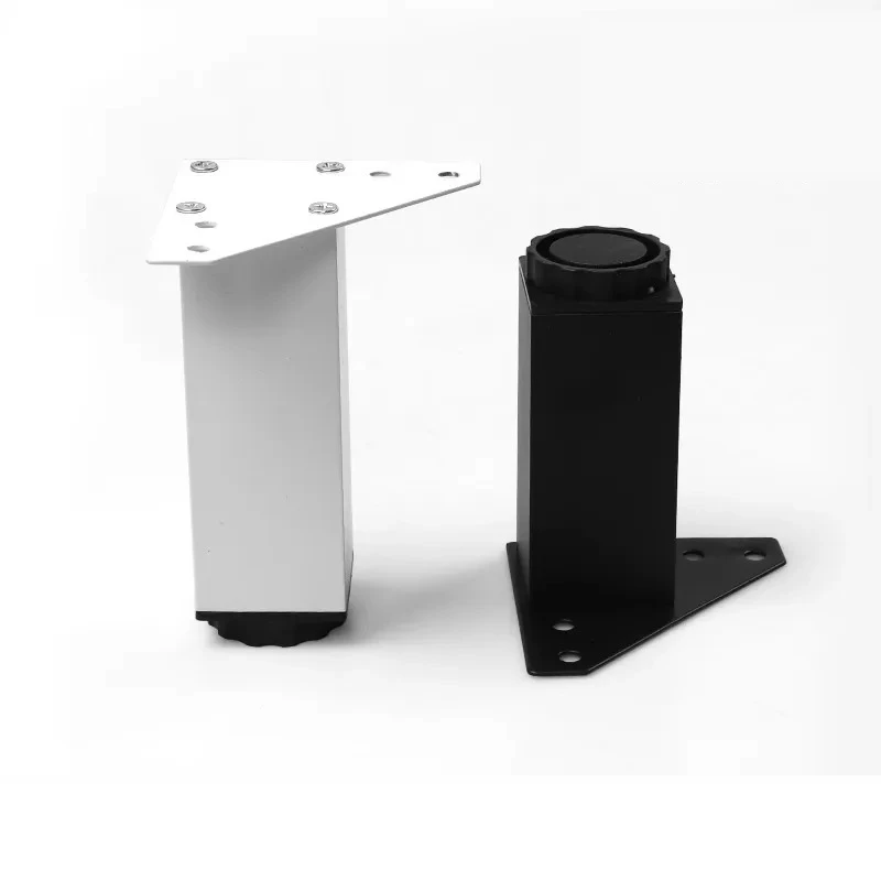 Adjustable Black White Furniture Feet TV Cabinet Legs Heightening Pad Bathroom Square Support Legs