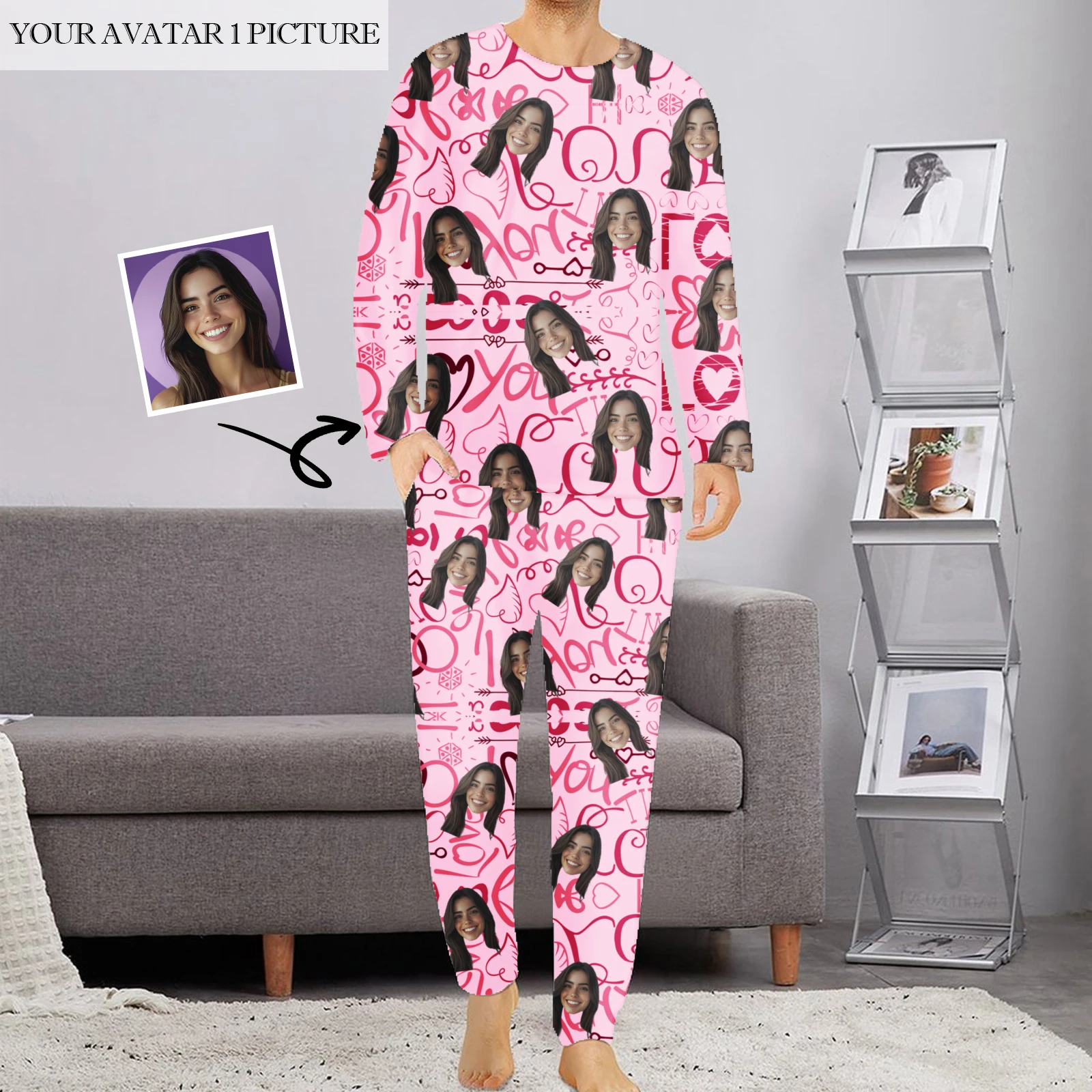 

Custom Christmas Face Family Pajama Sets Personalized Photo Homewear Set