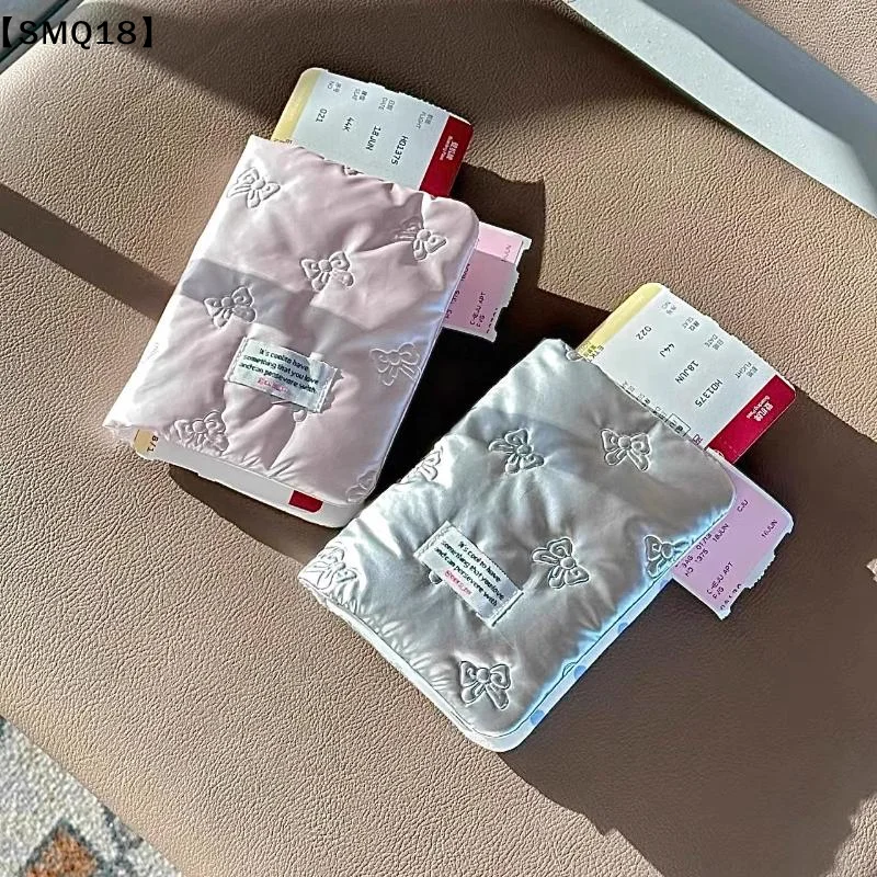 Funda creativa para pasaporte de color rosa y plateado, bolsa para pasaporte multifunción de PU, tarjetero antirrobo con lazo 【SMQ】