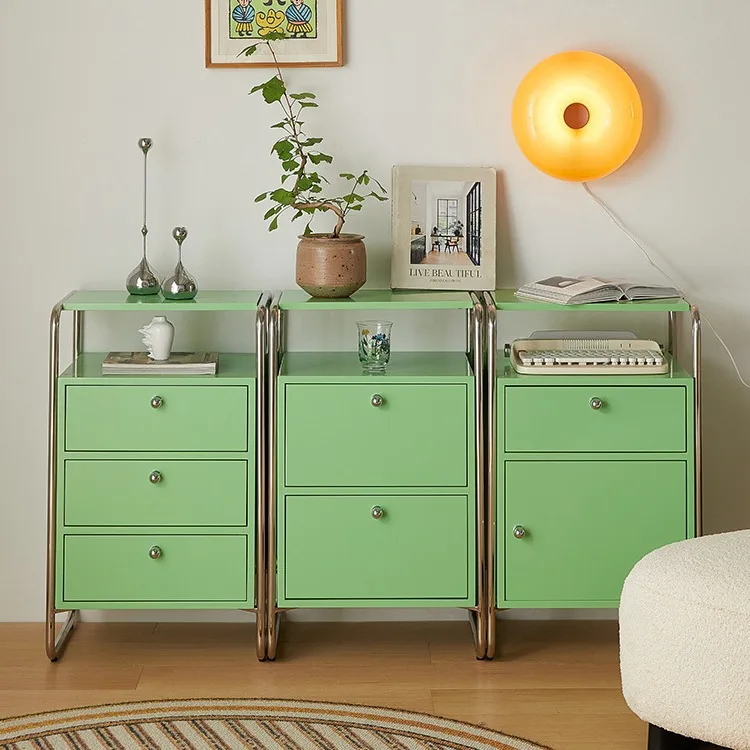 

Small apartment household retro solid wood medieval side cabinet bedside table bedside storage househo
