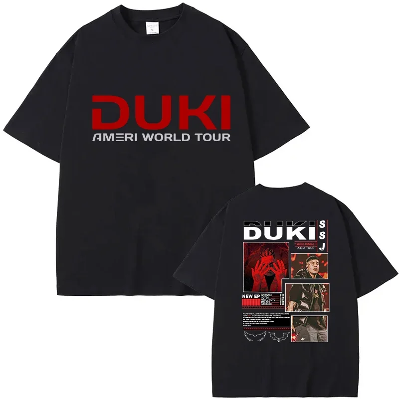 Duki Ameri Print Tshirts Harajuku Streetwear World Tour 2025 Summer Short Sleeve Pure Cotton Unisex Clothes Fashion Tee-shirts