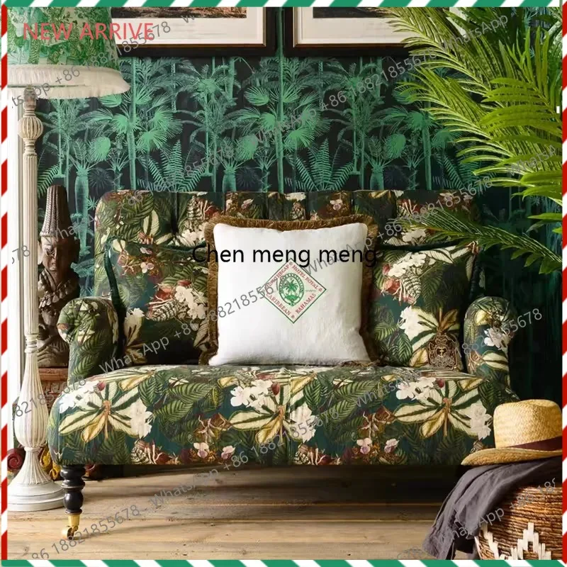 

Great discounts Retro double high-back sofa living room small apartment balcony bedroom American pastoral sofa