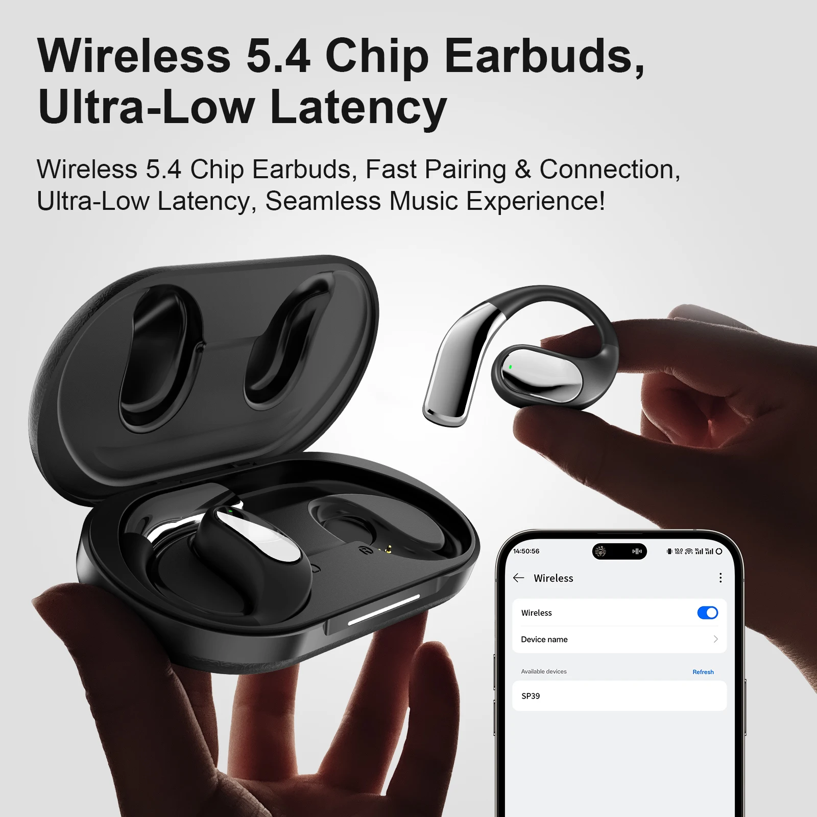 

Open wireless Bluetooth sports earphones OWS Bluetooth earphones ear hanging air conduction ultra long battery life