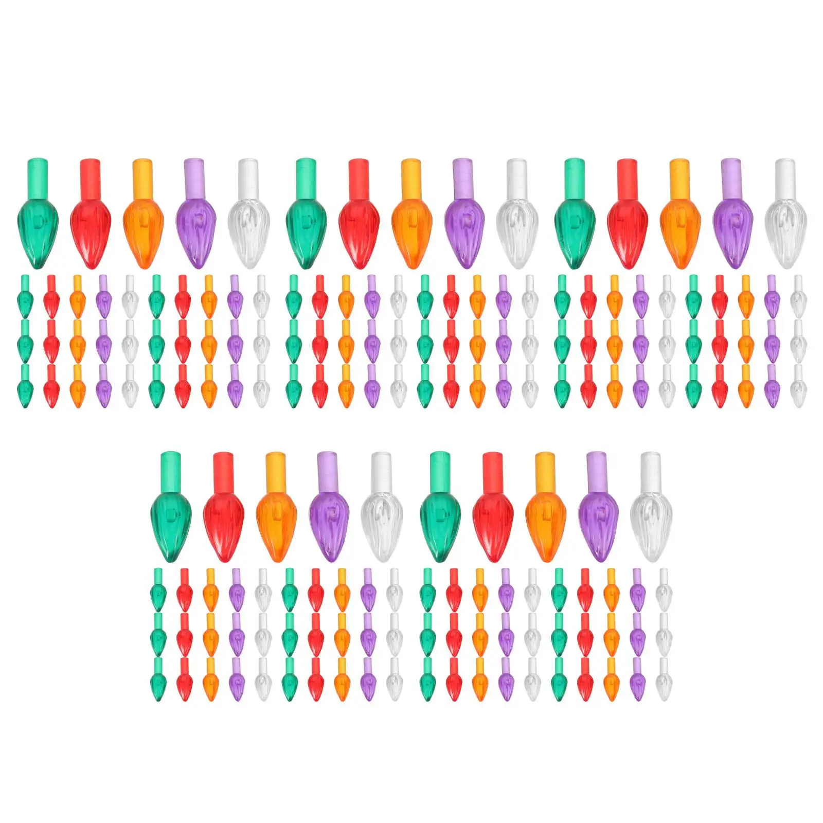 

5pcs 5 Pack Mini Christmas Lights Medium Twist Replacement Plastic Tree Bulb Ornaments