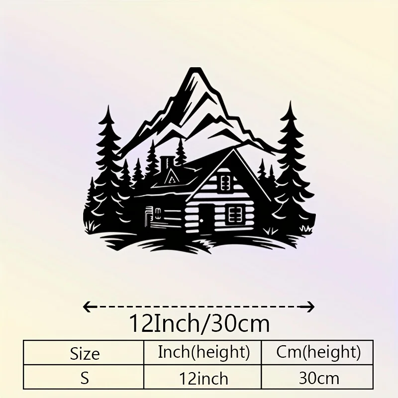 Rustic Mountain Pine Tree Iron Wall Art Vintage Cutout Metal Decor Bedroom Living Room Christmas Thanksgiving Gift Ornament
