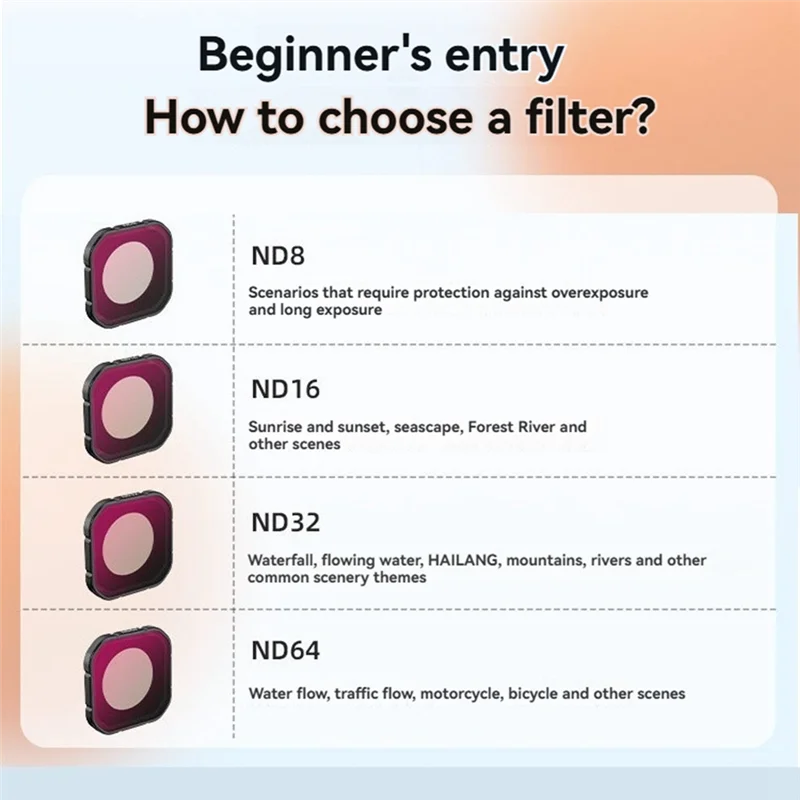 مجموعة مرشح العدسة Classy-4Pcs ND مرشحات حامي العدسة طقم ملحقات الكاميرا ND8/16/32/64 طقم مرشح لـ Insta 360 ACE Pro2 #6