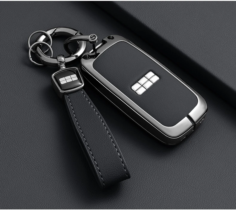 Auto Zink-legierung Leder Schlüssel Fall Abdeckung Für Geely Galaxy EX5 E5 L6 L7 EMI NO.1 Proton e.MAS 7 5 E8 Starry 8 Smart Fob Schlüssel Kette – Detail 8