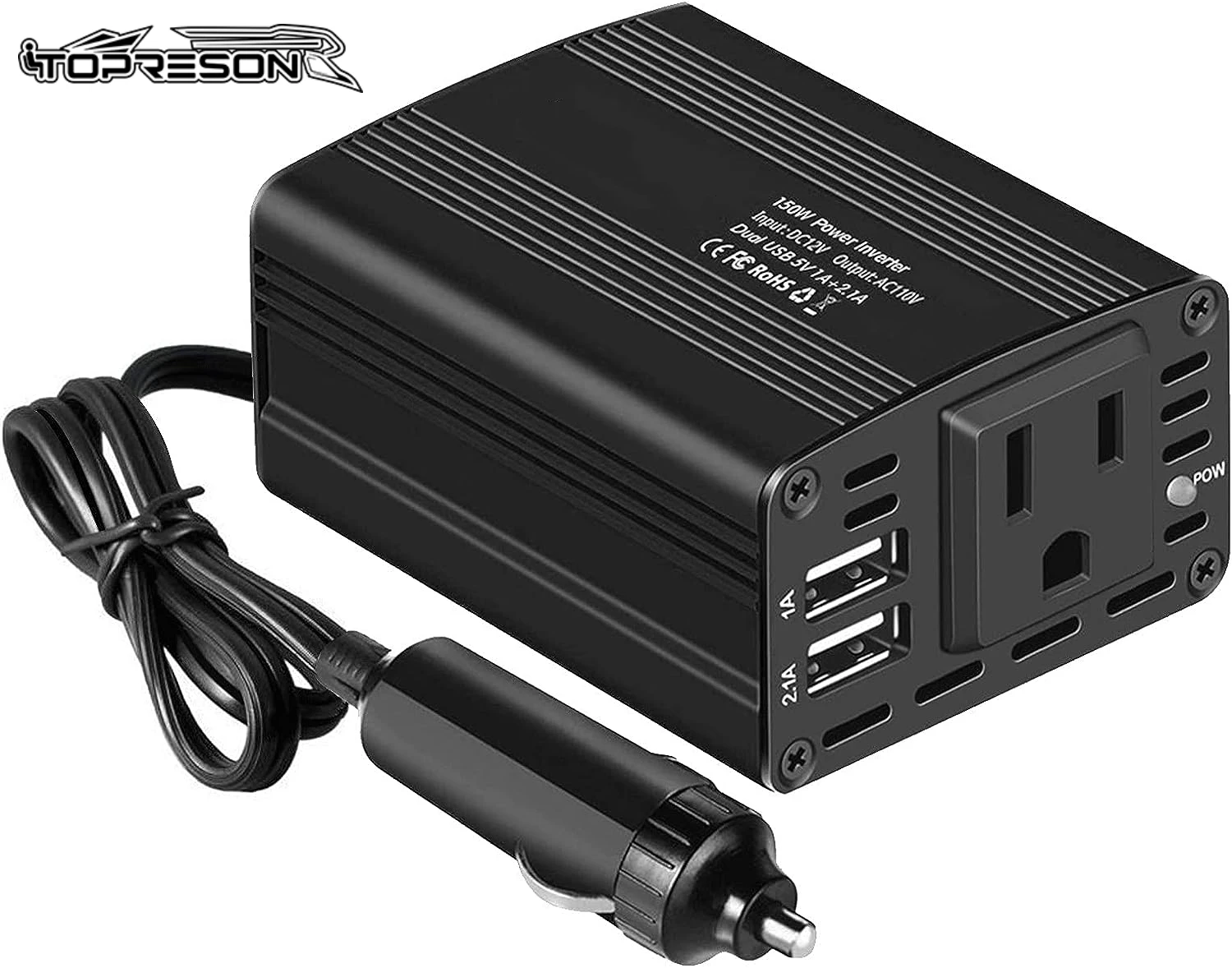 U Car 150W Power Inverter 12V DC 110V AC Car Plug Adapter Outlet Converter with 3.1A Dual USB AC Car Charger for Laptop Computer