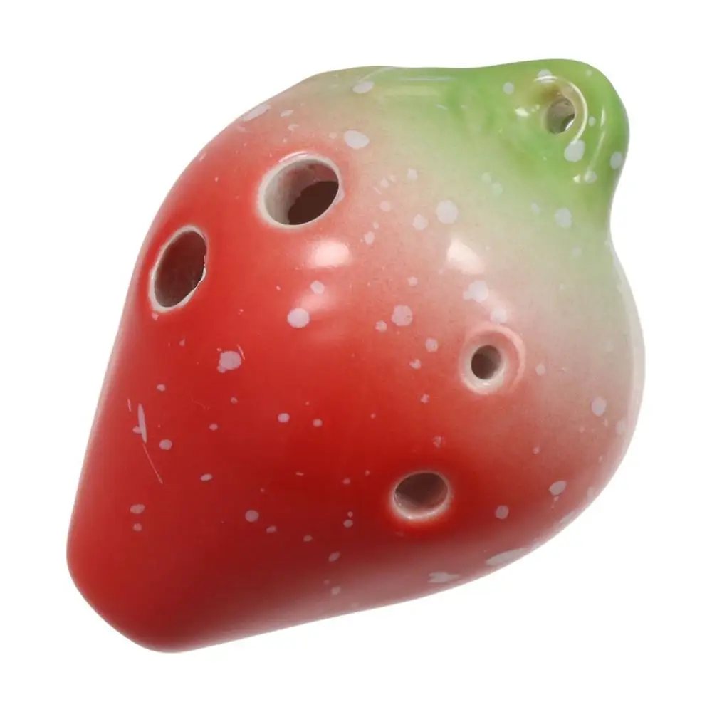 

Cute Strawberry Shaped Ocarina C Tone Gradient Color 6 Holes Ceramic Ocarina Creative Fun Kids Musical Instruments Toy Beginners