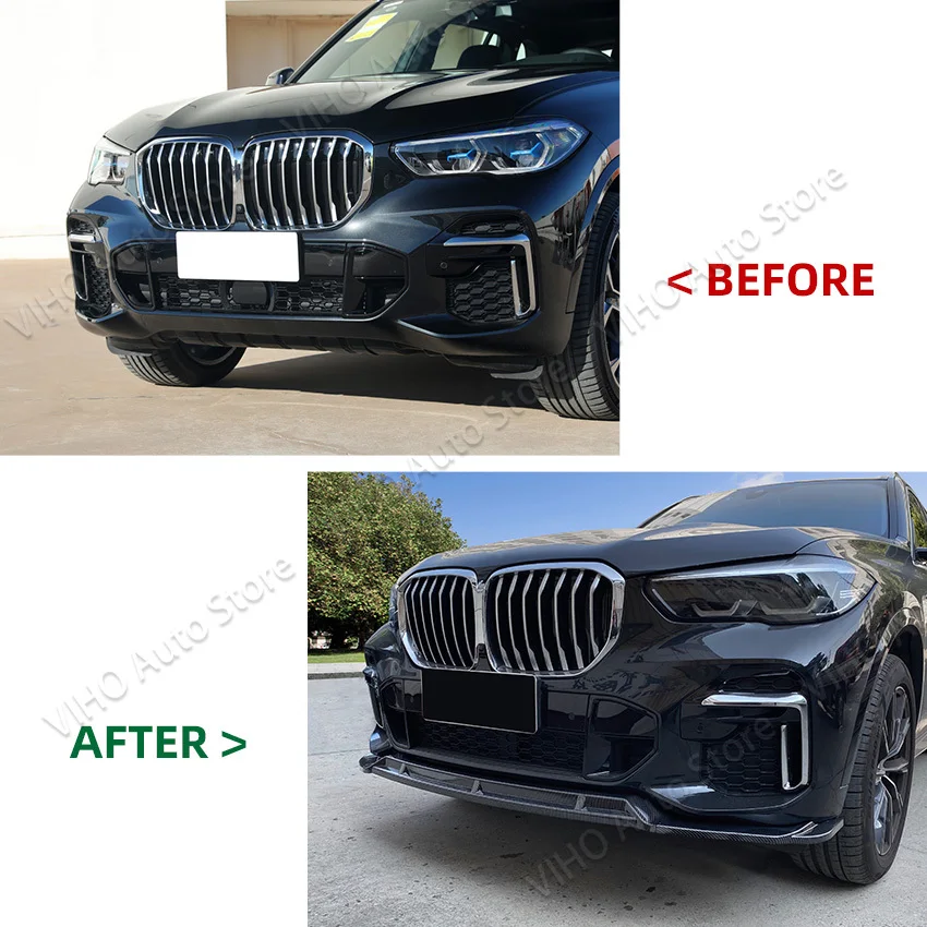 Car Front Bumper Splitter Lip Diffuser For BMW X5 G05 M Sport 2018-2022 Body Kit Spoiler Guard Body Kit Cover Tuning Gloss Black