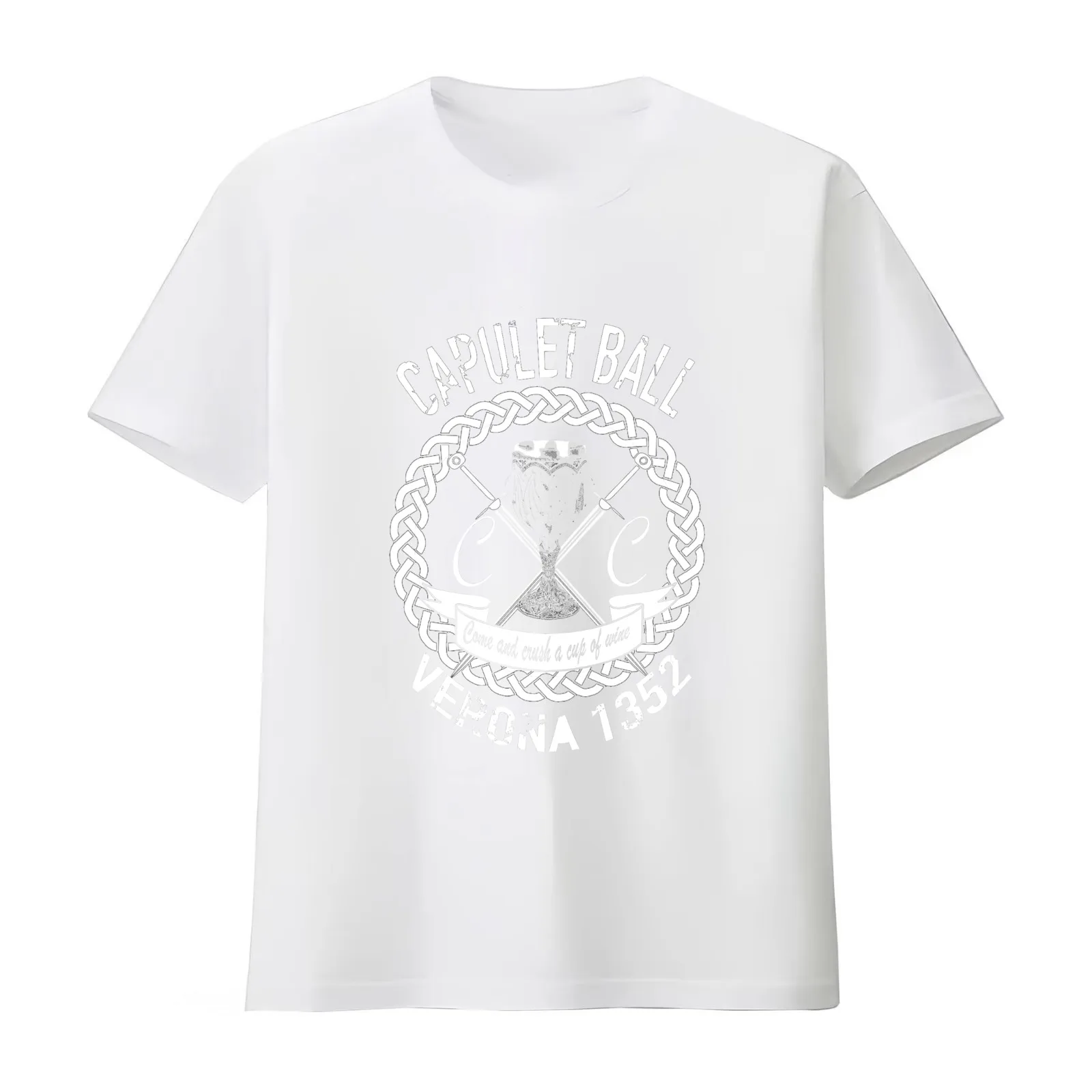 Shakespeare Capulet Ball Invite T-Shirt Summer Casual Cotton Tee Oversized Streetwear Tops Vintage Graphic Print 100% Cotton
