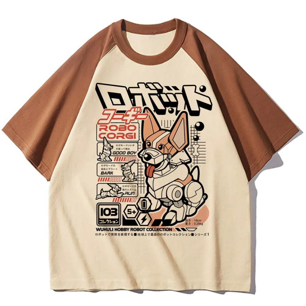 Corgi tshirt women anime streetwear funny t shirt female harajuku funny graphic clothing