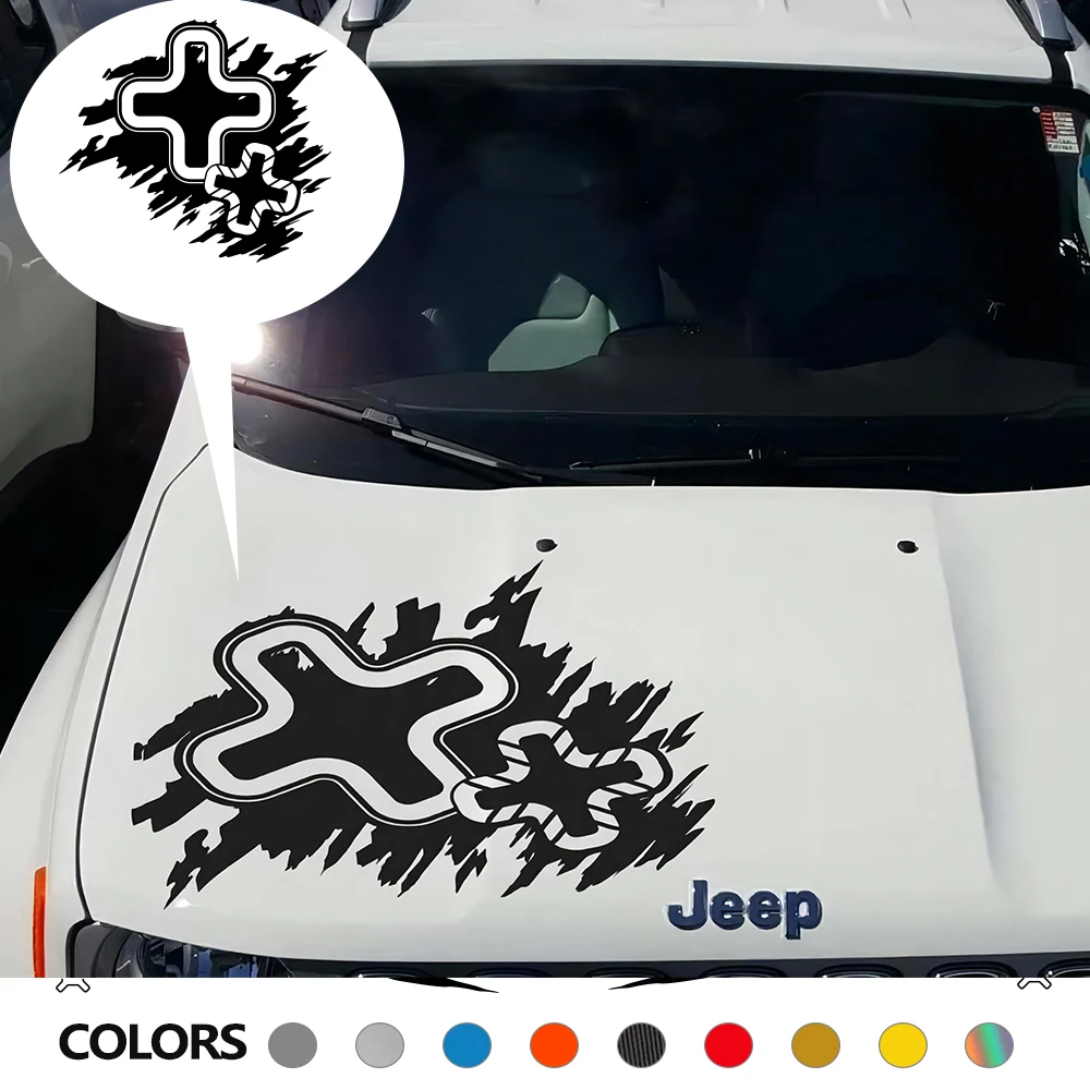 

Наклейка на капот автомобиля для Jeep Renegade Limited Sport Latitude Altitude, красная графическая виниловая наклейка, декоративная наклейка, автомобильные аксессуары