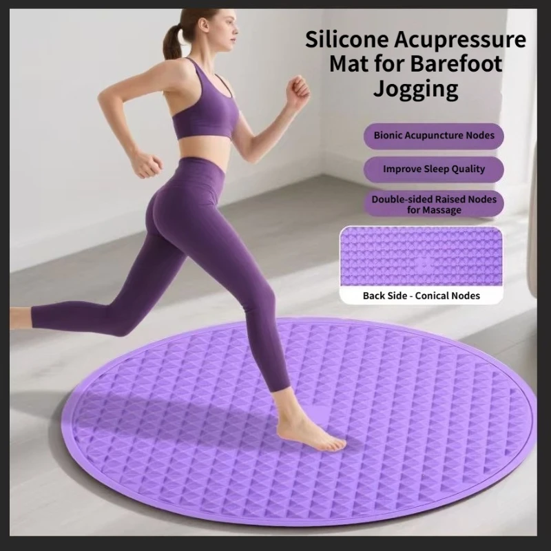 Soft Silicone Foot Massage Mat Acupressure Board Women Arch Trainer Foot Sole Training Plate for Jogging Plantar Stimulation