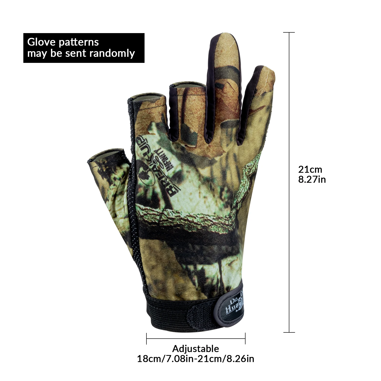 Anti-Rutsch-Angelhandschuhe, atmungsaktiv, 3-Finger-Schnitt, Camo-Handschuh, Angelausrüstung, rutschfeste Angelhandschuhe für Herren