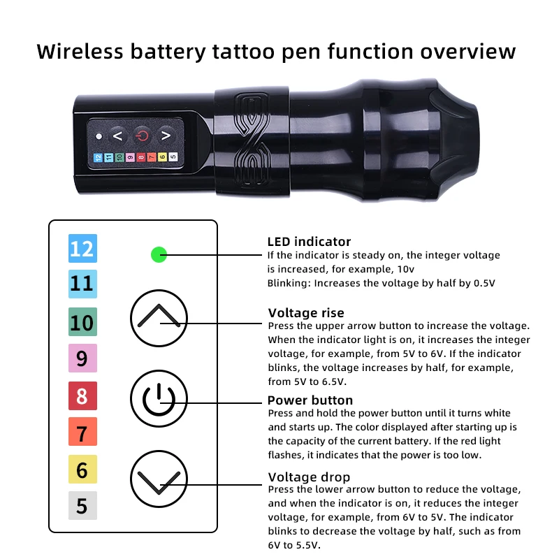 F-k Wireless Tattoo Machine Pen with 2000MAH High Capacity Battery Body Art Permanent Accessories for Artist Tattoo Supply