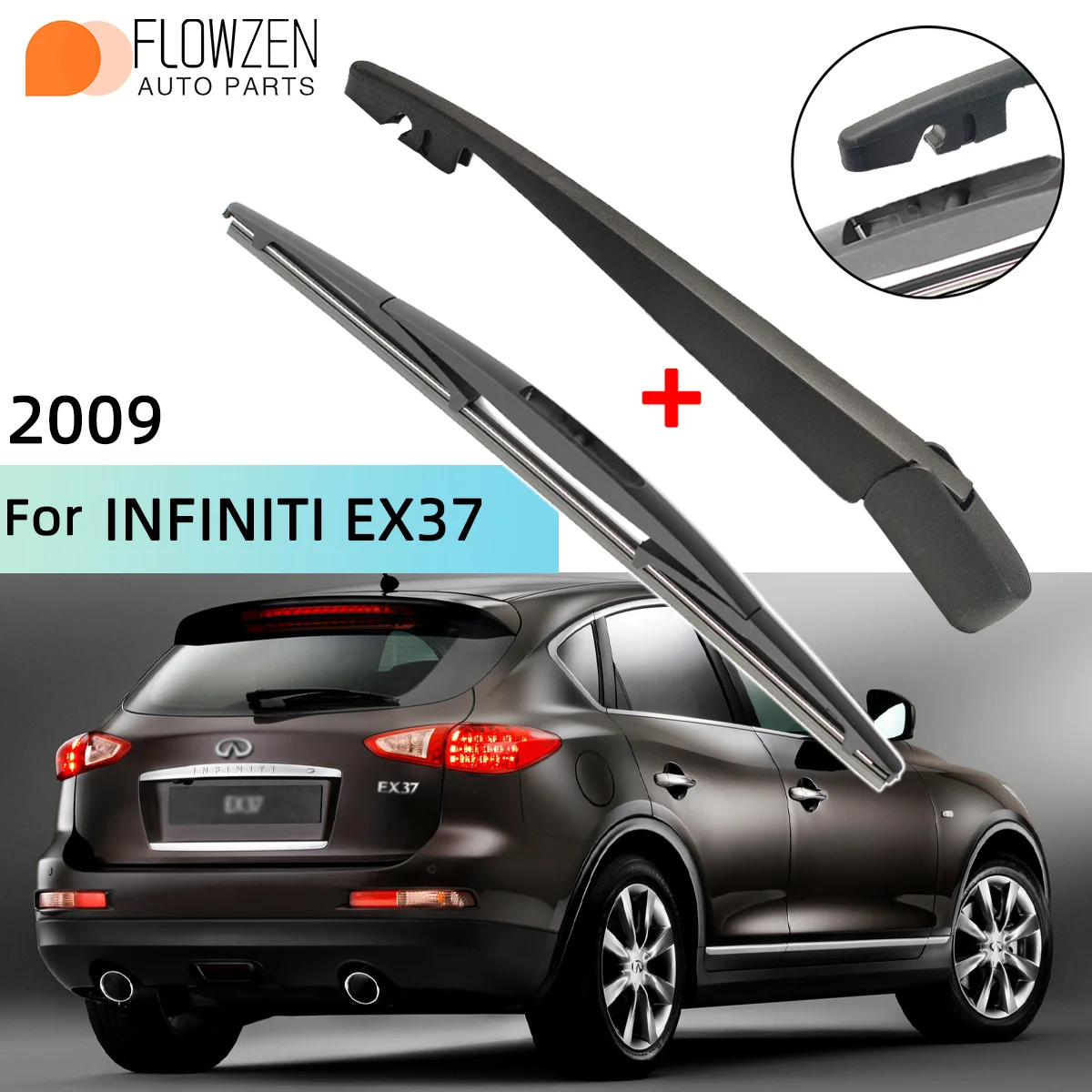 Scheibenwischerblatt und hinterer Wischerarm-Kit für INFINITI EX37 2009, hinteres Wischerarmblatt, Autozubehör