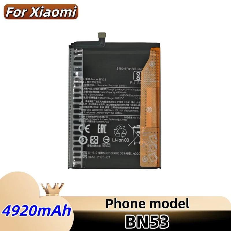 5020mAh BN53 Battery For Xiaomi Redmi Note 10 Pro Global / Note 9 Pro Global Replacement Batteries Fast Shipping + Free Tools