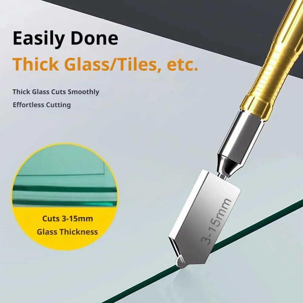 1PC Professional Glass Cutter Diamond Tip Carbide Roller Cutting Tool for DIY Tile Mirror Craft with Antislip Handle