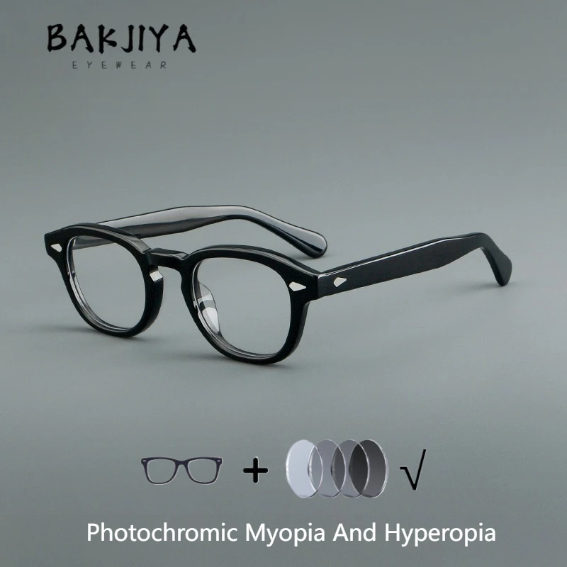 

Vintage Thick Acetate Blu Ray Prescription Eyeglasses Men Photochromic Glasses Women Designer Myopia and Hyperopia Glasses Frame