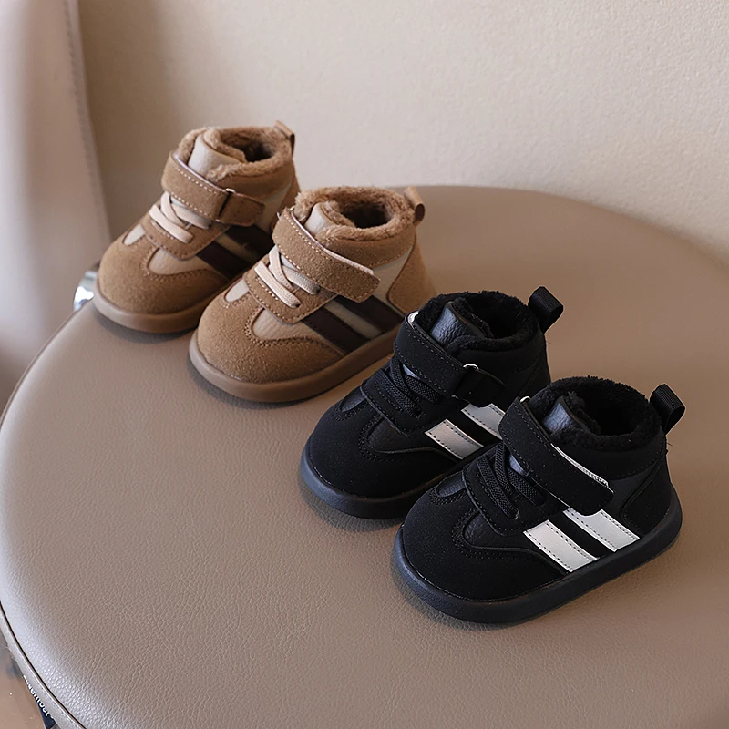

Baby Kids Warm Boots Suede Comfortable Boys Girls Fashion Boots Trendy Versatile 2025 Winter New Baby Walking Shoes Soft Bottom