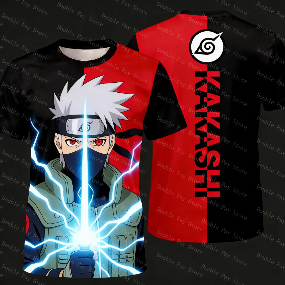 Camiseta de Anime Naruto para Niño, Cosplay, Camiseta de Dibujos Animados de Manga Corta para Hombre, Camisetas Holgadas y Frescas, Ropa de Regalo, Camiseta Informal para Adultos, Camiseta para Niños