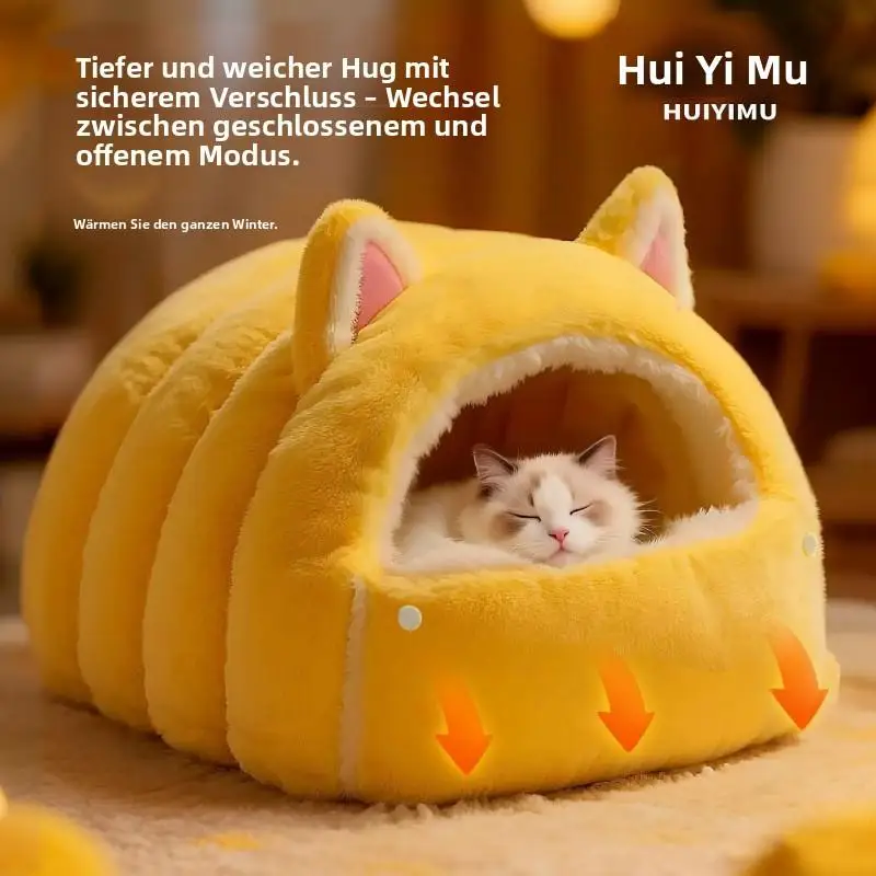 

Thickened and Warm Cat House/Cat Bed Winter Enclosed and Safe Cat Sleeping Nest/Cat Bed New Type of Pet Bed for Winter