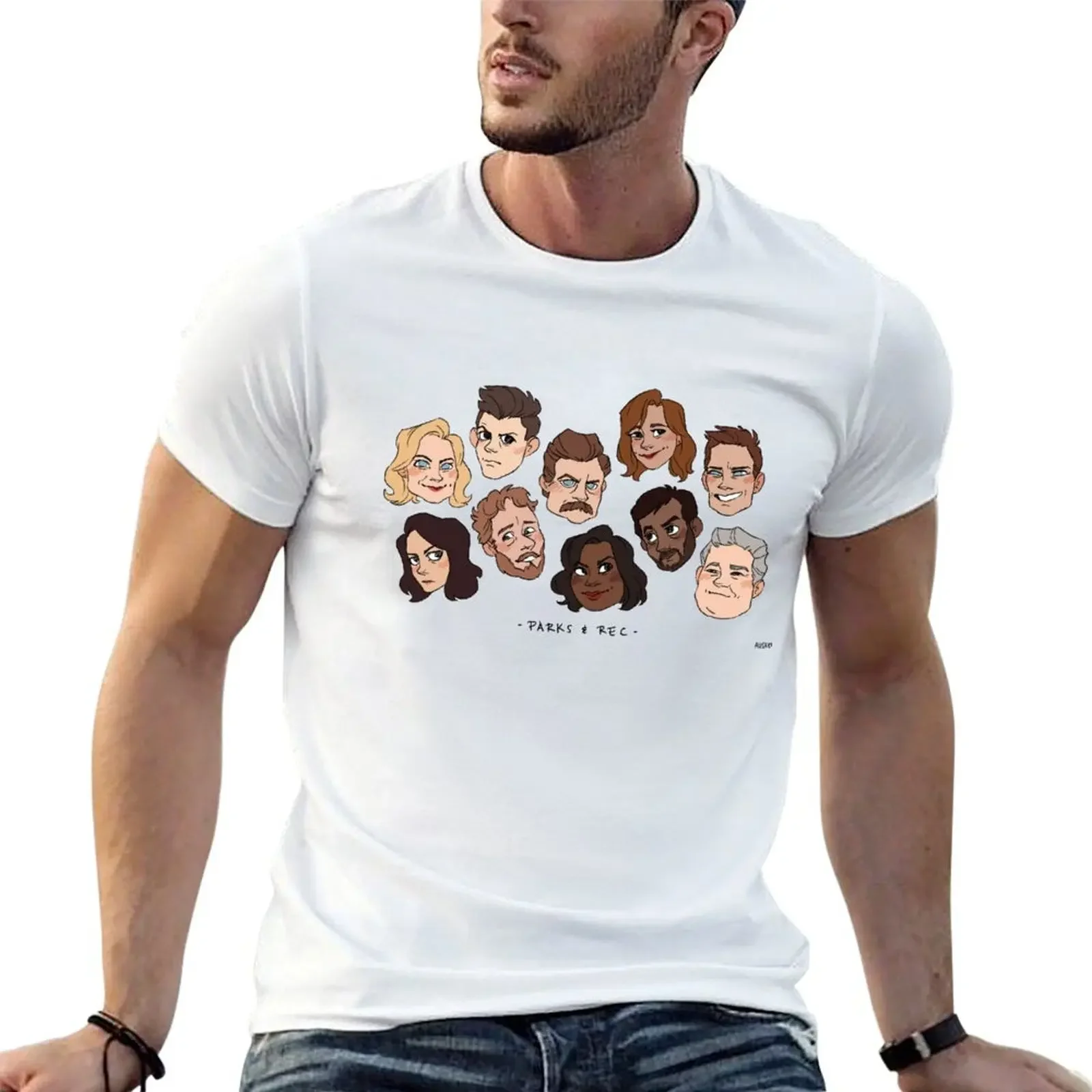 

parks and rec T-Shirt anime customizeds shirts men graphic