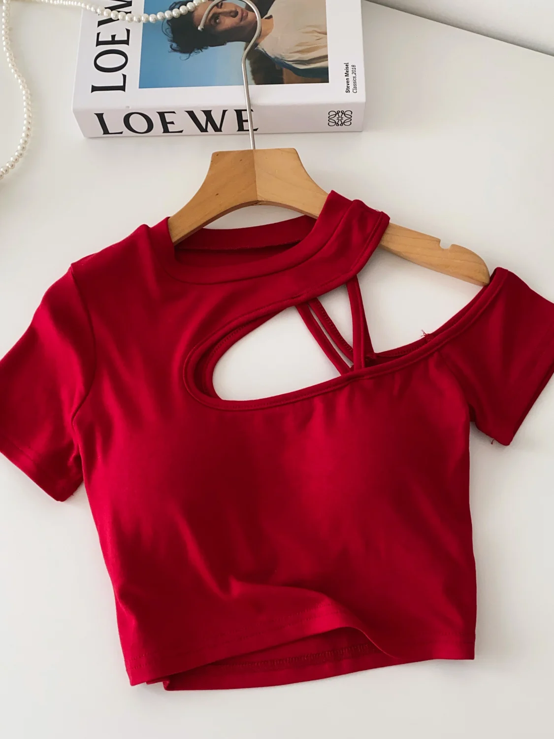 mat ort Sve T-shirt Frauen Sommer Unregelmäßige aushöhlen Design ow Schlüsselbein Bauchnabel Pure Desire Spicy Girl Top