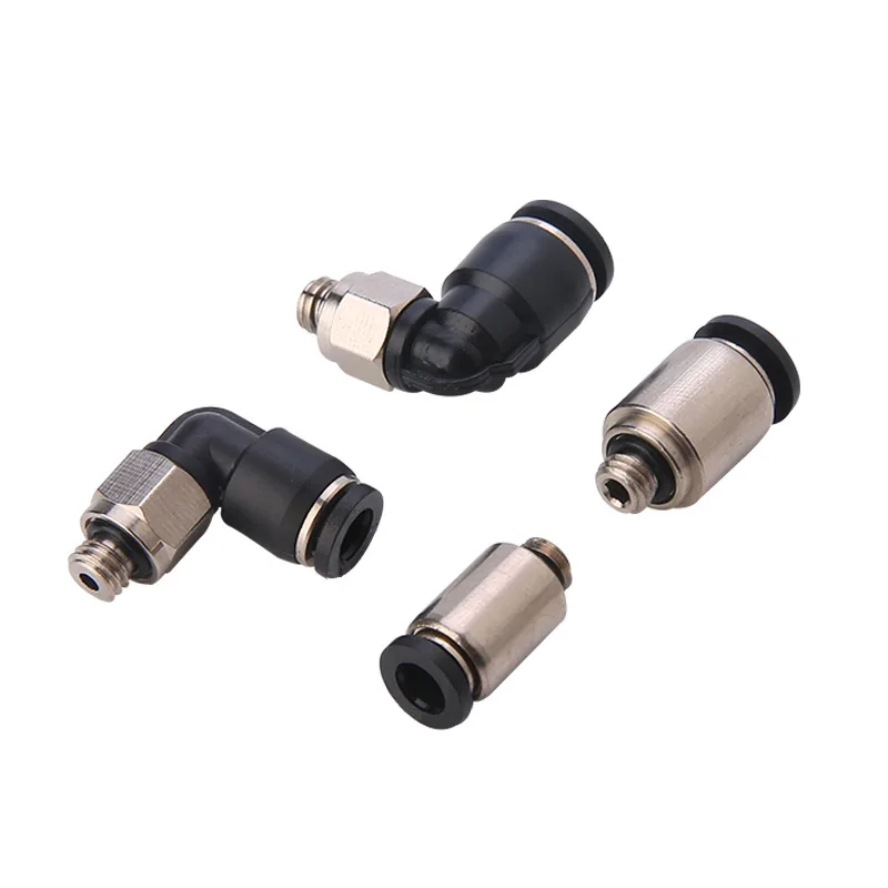 POC4-M5/PL6-M5C Mini Pneumatic Quick Coupler, 6mm PU Tube Fitting for Air Compressor & Automation Equipment