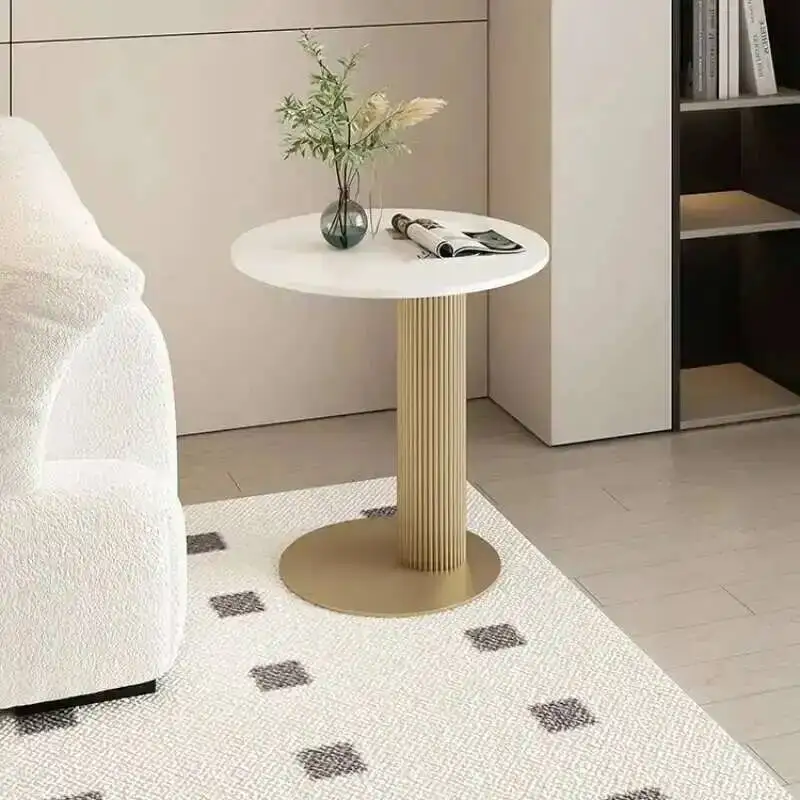Mesas de centro modernas para dormitorio, Bar, decoración de habitación, mesas de centro laterales para cama, muebles de salón nórdicos redondos blancos Stolik Kawowy Mesa Centro