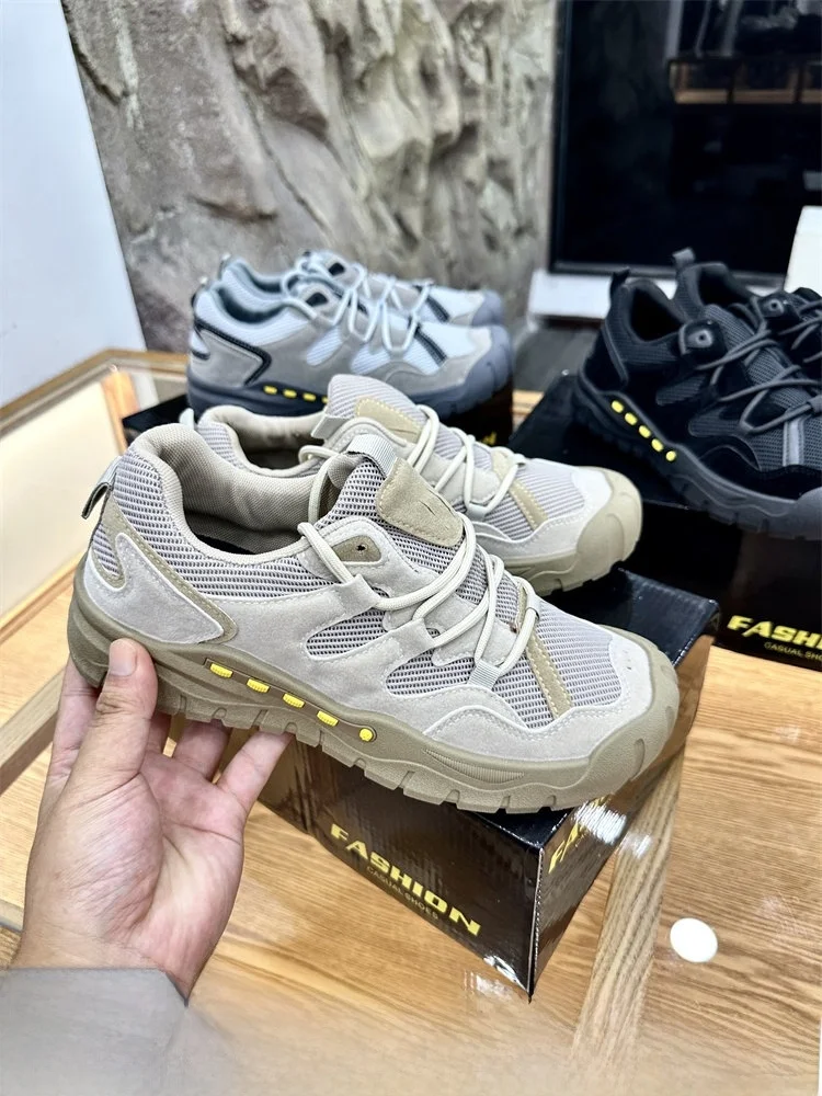 

Удобная дышащая мужская повседневная спортивная обувь, модная легкая противоскользящая обувь на шнуровке для осеннего сезона, обувь для отдыха на открытом воздухе