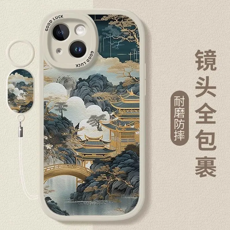 

Мягкий чехол для Qingqing Quege Iphone 15 Promax Phone New Iphone 14/13 Pro Ring Buckle 12/11