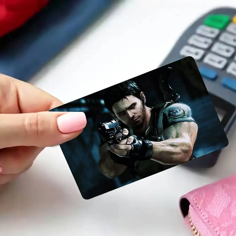 COOL C-Chris Redfield Resident Evil   4pcs 1Set Card Stickers Small Waterproof Chip 4PCS Card Sticker Anti-Scratch